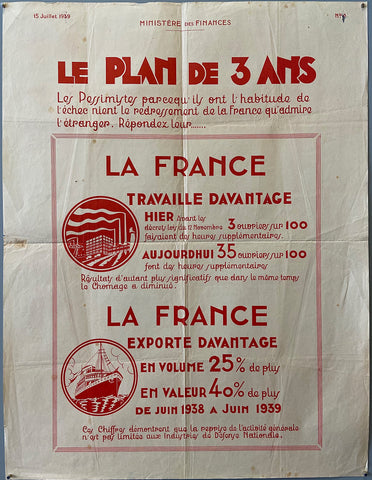 Link to  Le Plan de 3 Ans PosterFrance, 1939  Product
