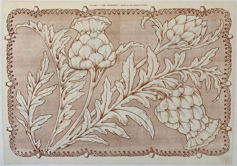 Link to "Les Artichauts", coussin en cuir repousse et patineFrance, C. 1900 Product