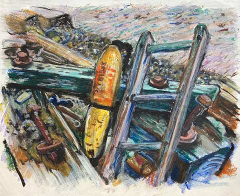 Link to Hudson Riverbank Konstantin Bokov Oil Stick DrawingU.S.A, 1991 Product