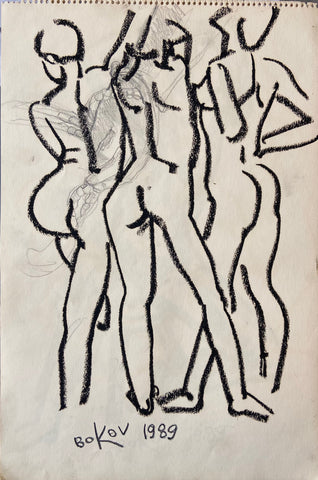 Link to Three Female Nudes Konstantin Bokov Charcoal DrawingU.S.A, 1989 Product