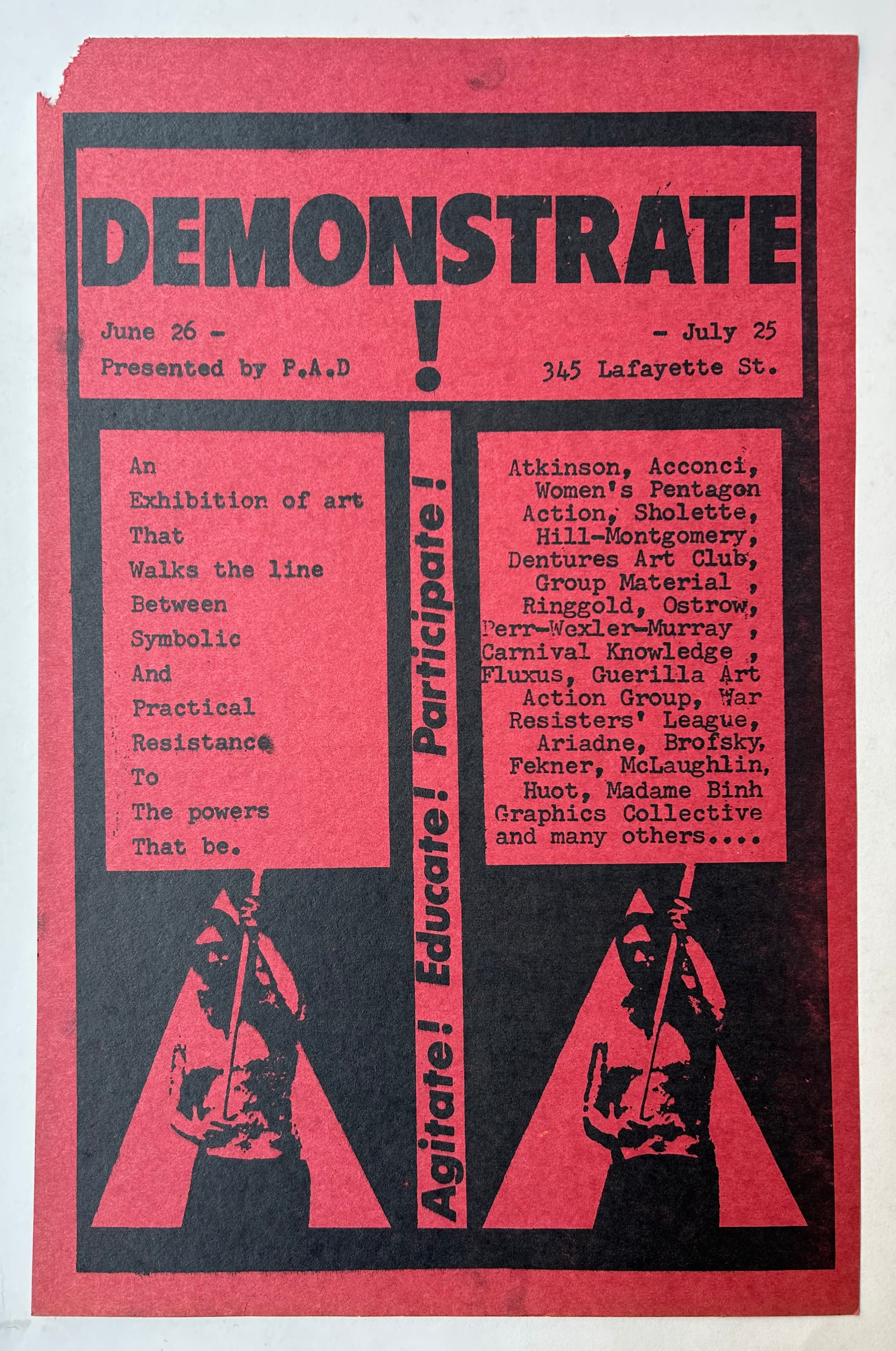 Demonstrate! Agitate! Educate! Participate! Poster