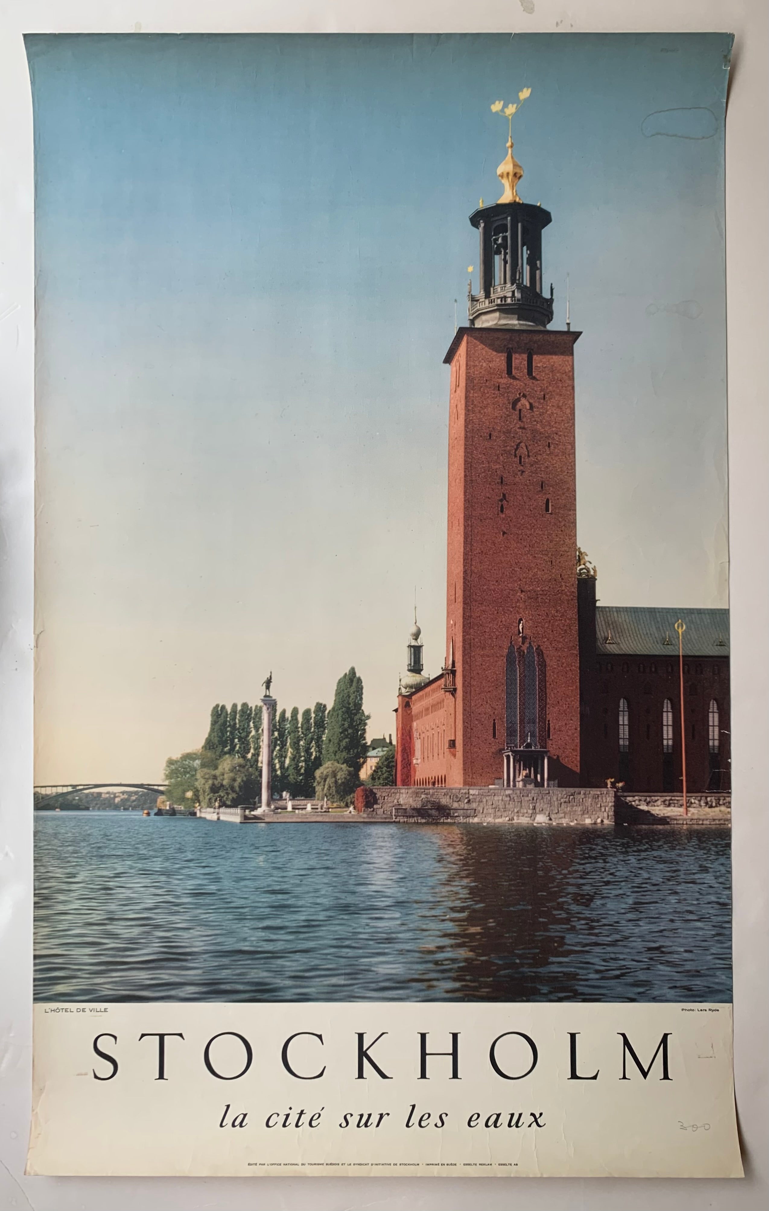 Stockholm La Cité sur les Eaux Poster