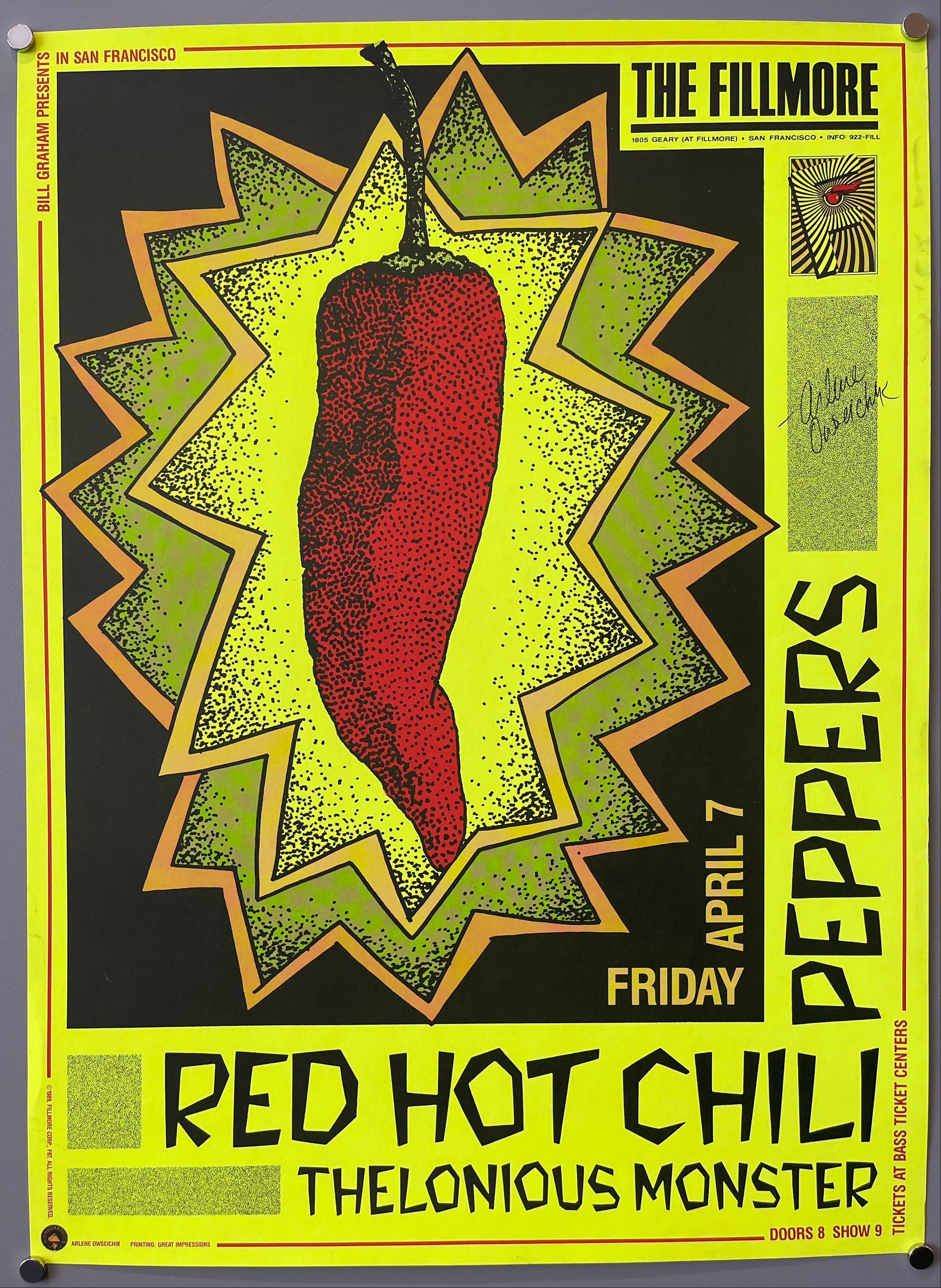 Bill Graham Presents in San Francisco Red Hot Chili Pepper Posters
