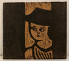 Man Wearing a Hat and Child Wearing a Hat, Double-Sided Woodblock