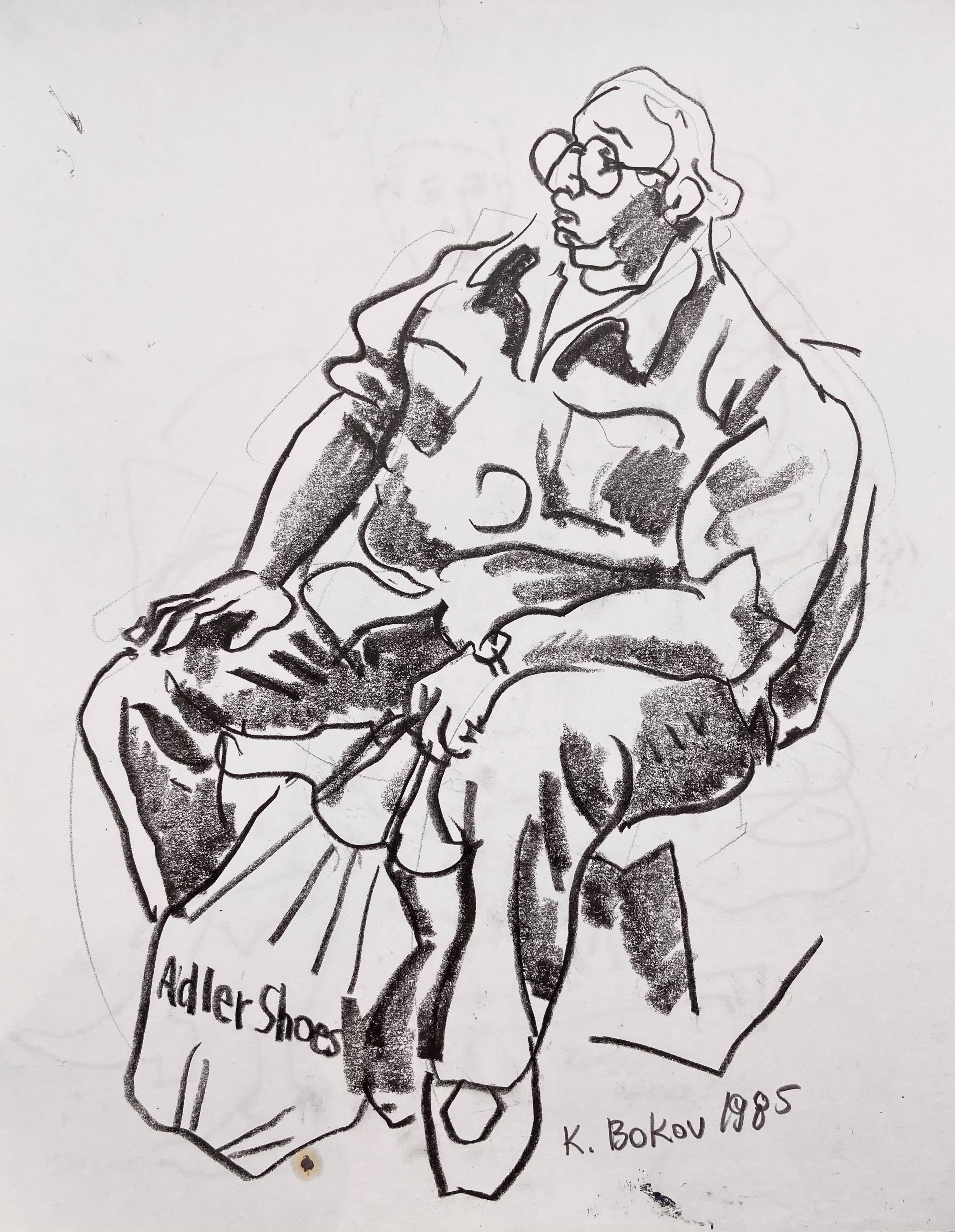charcoal drawing of a man