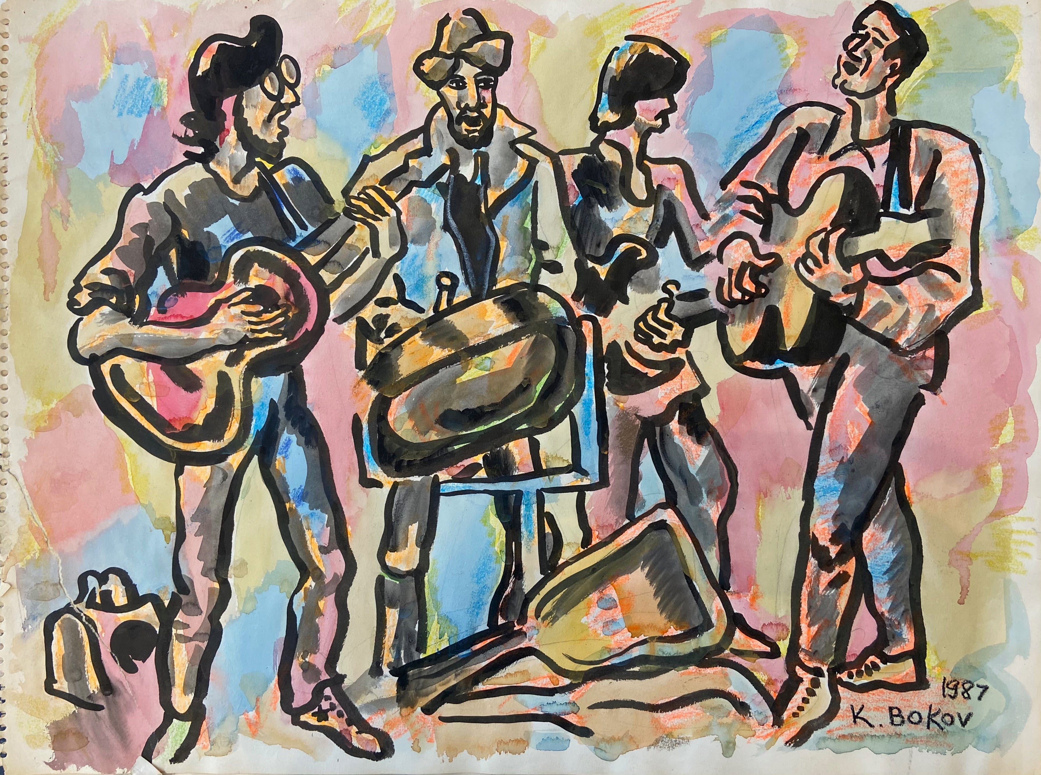 Painting of musicians