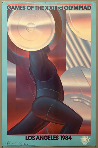 Link to  Los Angeles 1984 Weightlifting PosterUSA, 1984  Product