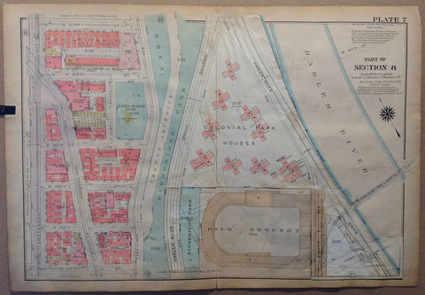 Link to NYC Bronx Map - Part of Section 8, Highbridge Park, Croton Aqueduct & Polo GroundsU.S.A c. 1921 Product
