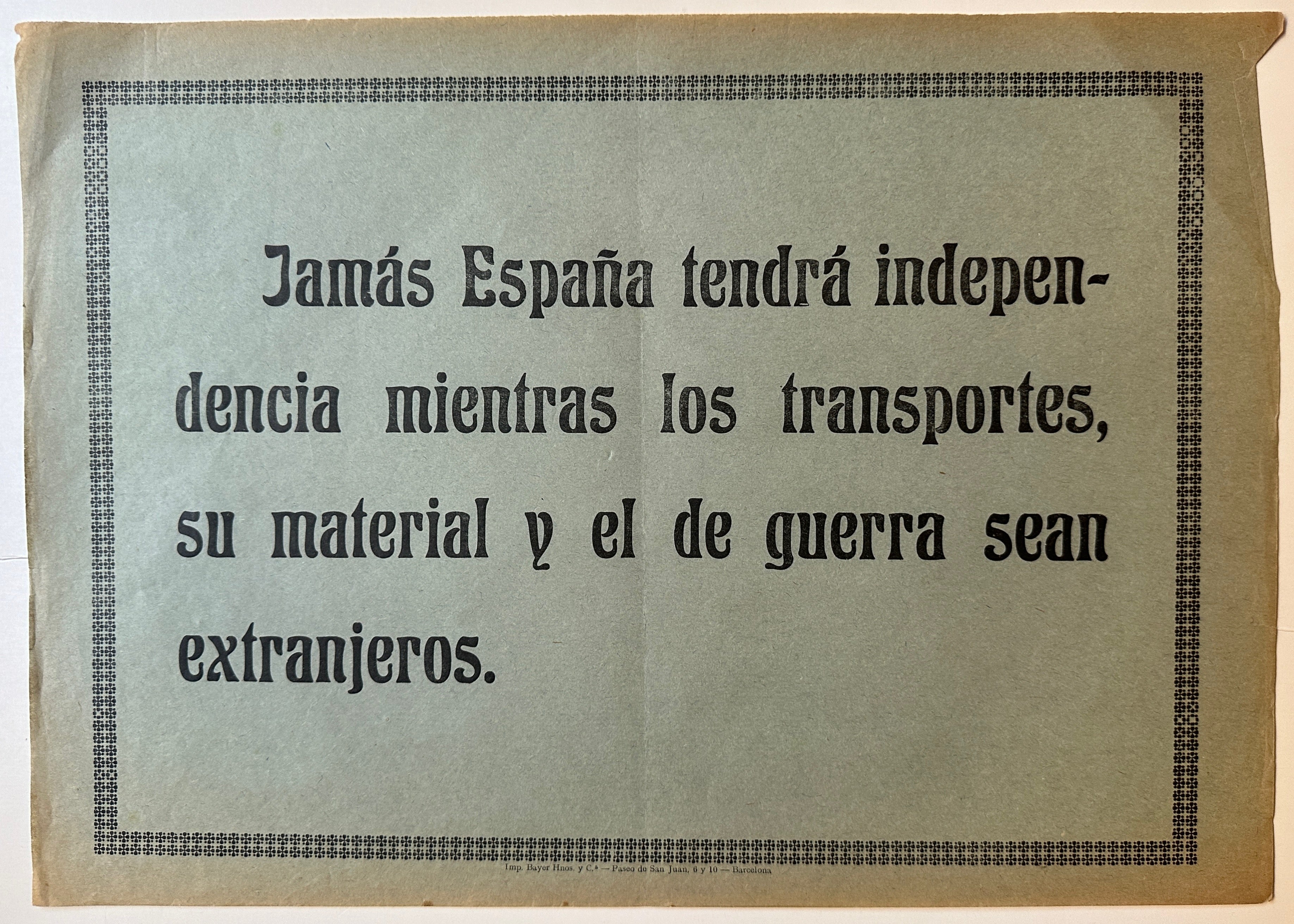 12.5x17.5 spanish civil war era poster promoting isolationist ideology and purchase of national goods, propaganda