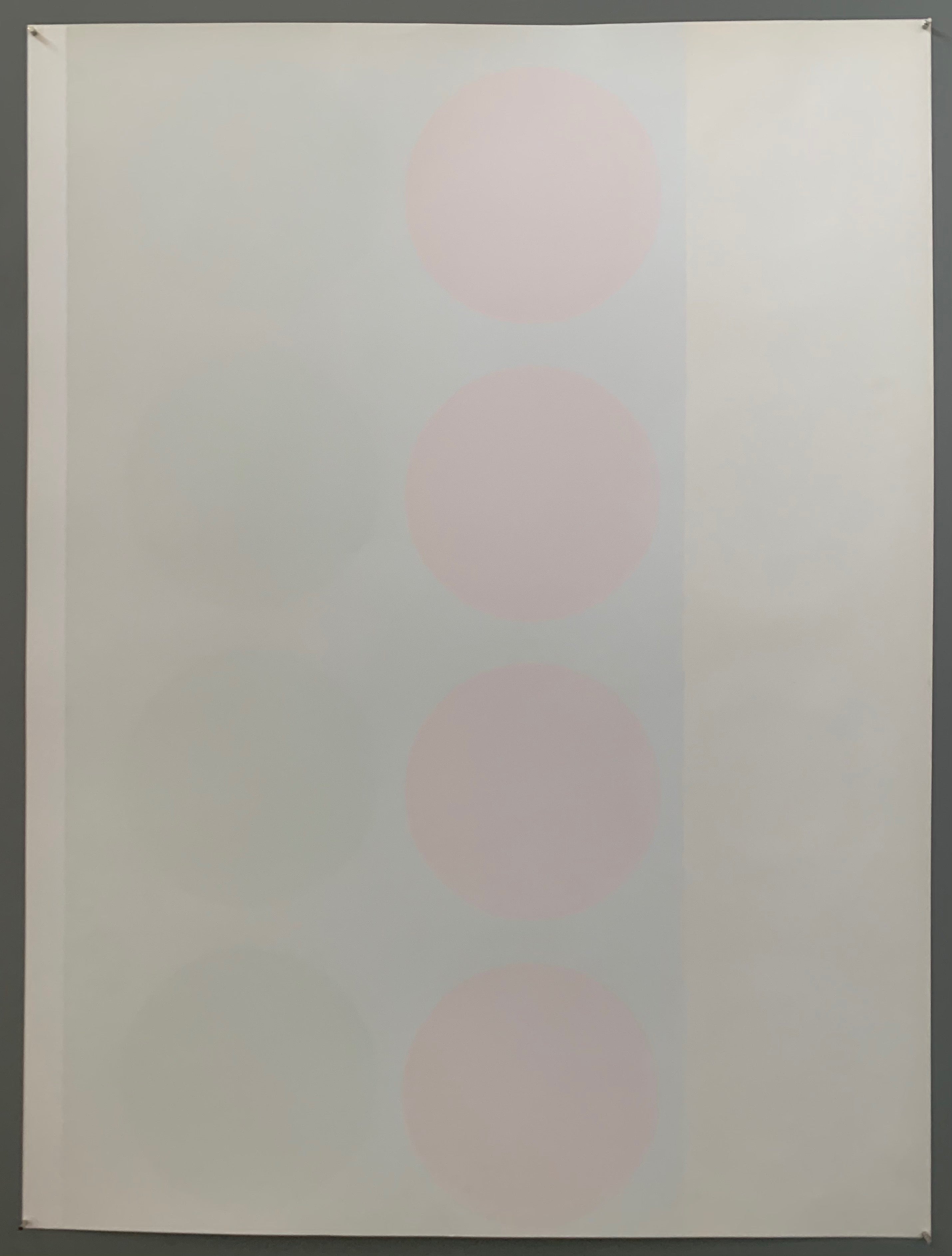Two panels with rows of circles, eight in total. The border is white and is thicker on the right side.