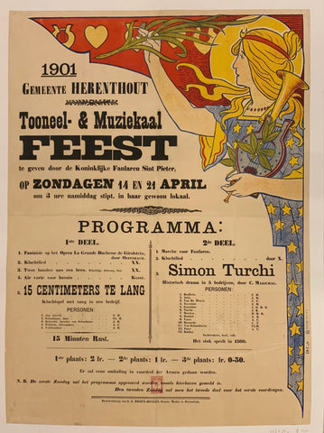 Link to  Tooneel & Muziekaal Feest PosterBelgium, 1901  Product
