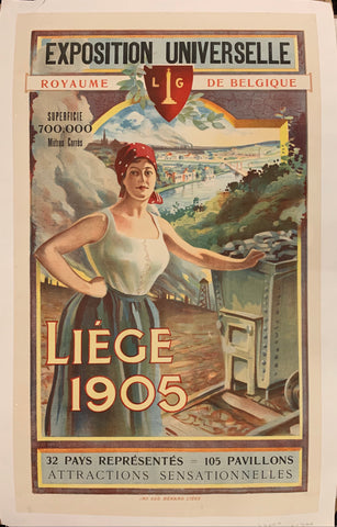 Link to Exposition Universelle Royaume de Belgique Poster ✓Belgium, 1905 Product
