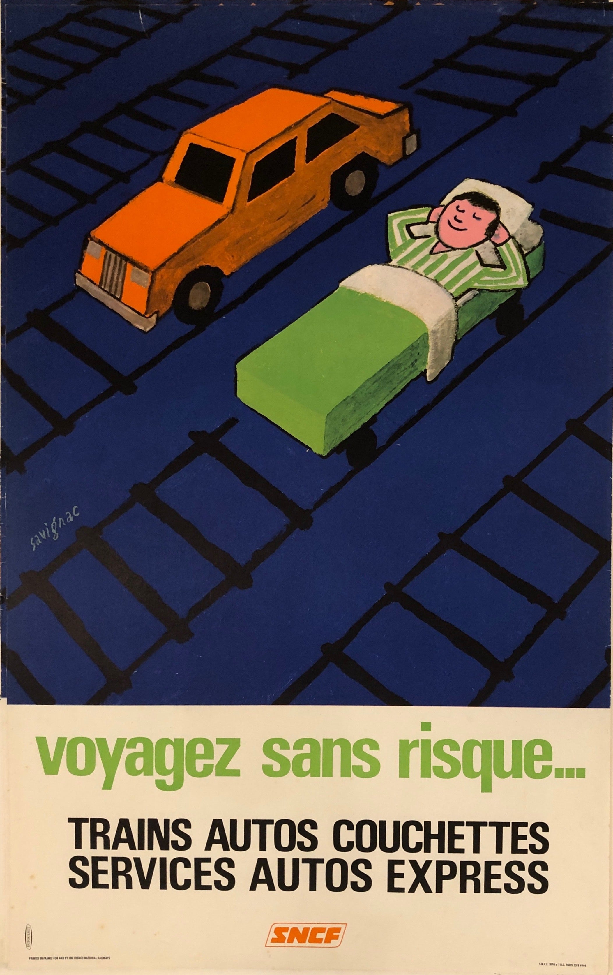 Voyagez Sans Risque SNCF Travel Poster ✓