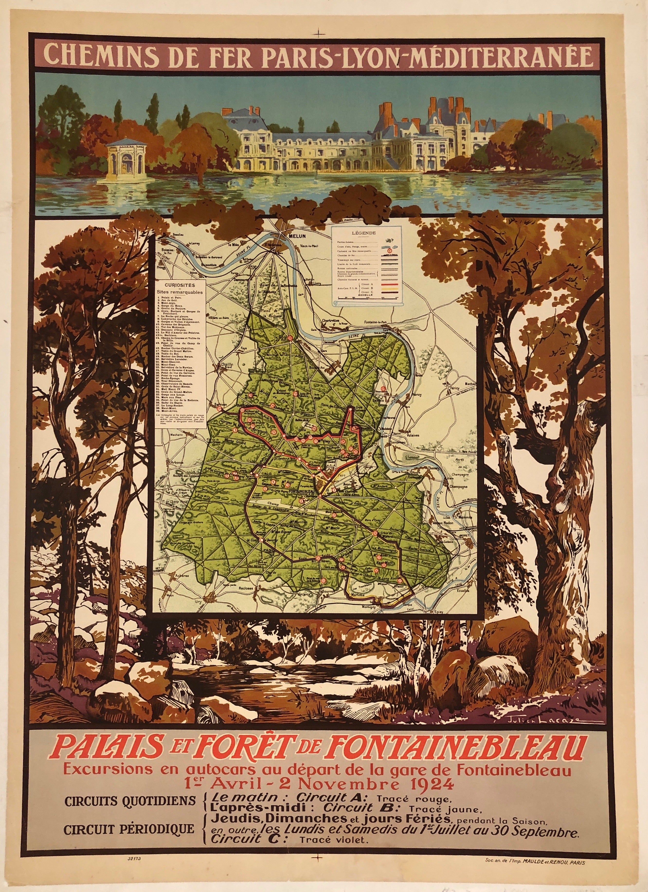 Fontainebleau visitor map Stock Photo - Alamy