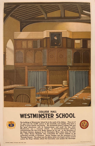 Link to  College Hall Westminster School Poster ✓England, c. 1935  Product