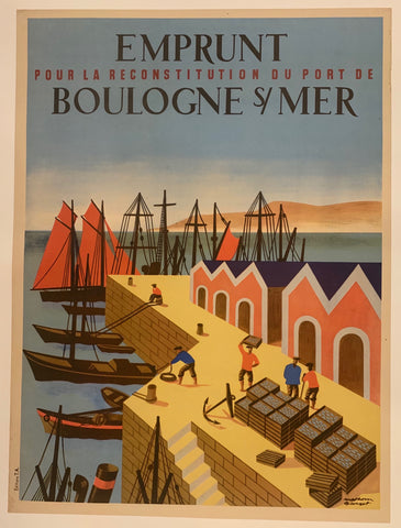 Link to  Emprunt Pour Boulogne-sur-Mer Poster ✓France, 1946  Product