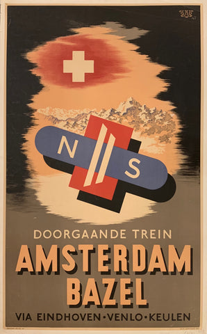 Link to  Doorgaande Trein Travel Poster ✓Netherland, c. 1947  Product