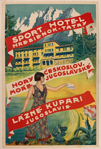 Link to  Sport Hotel Hrebienok-Tatry Travel Poster ✓Yugoslavia c. 1935  Product