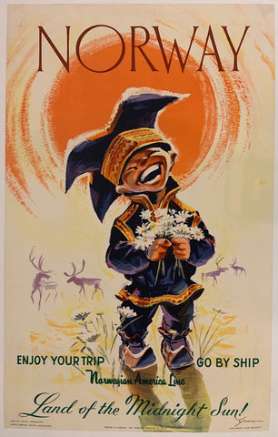 Link to Norway Land of the Midnight Sun Travel Poster ✓Norway 1958 updated Product