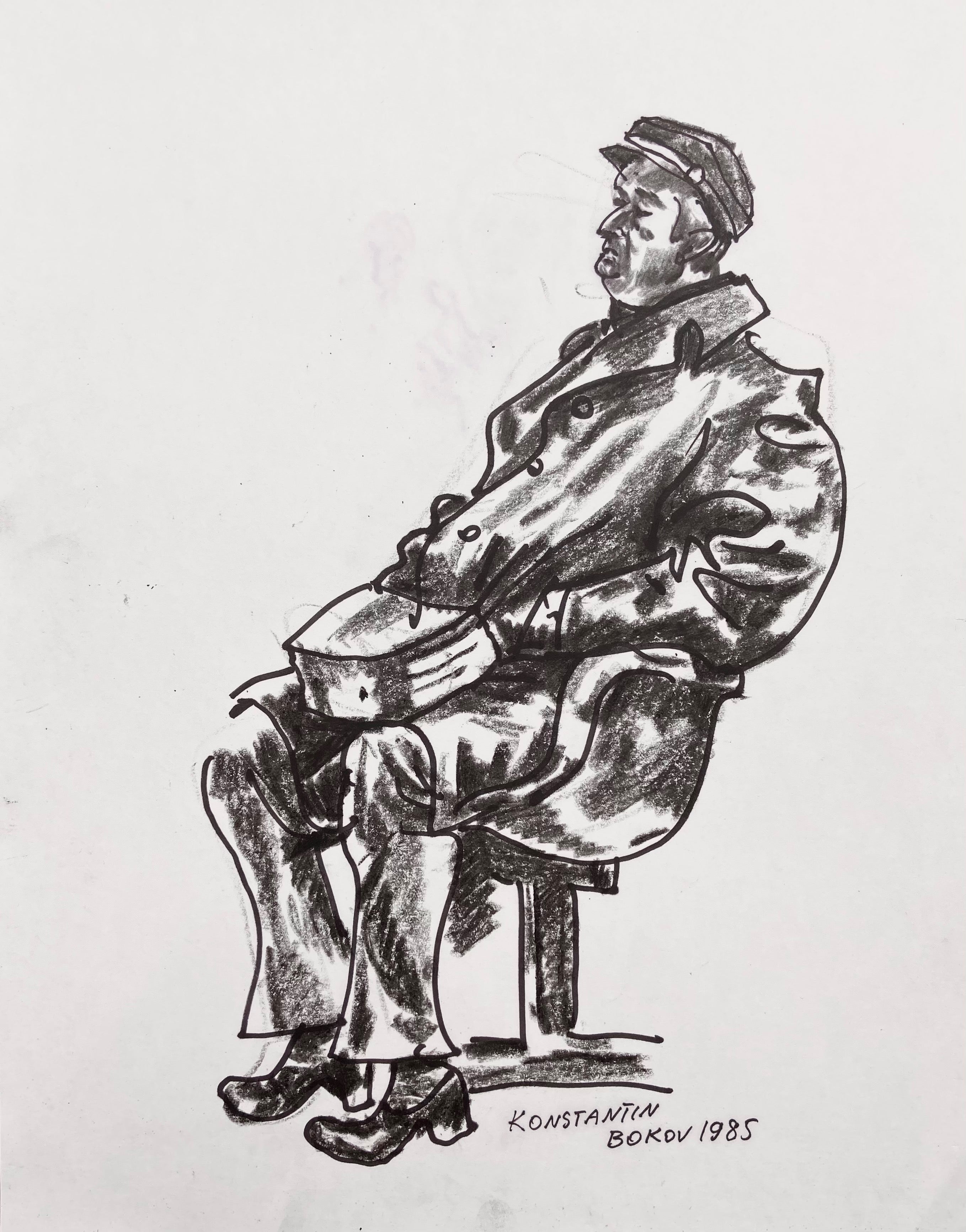 charcoal drawing of a man