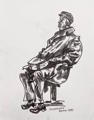 Link to Taking a Snooze Konstantin Bokov Charcoal DrawingU.S.A, 1985 Product