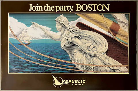 Link to  Republic Airlines Boston PosterUSA, 1984  Product