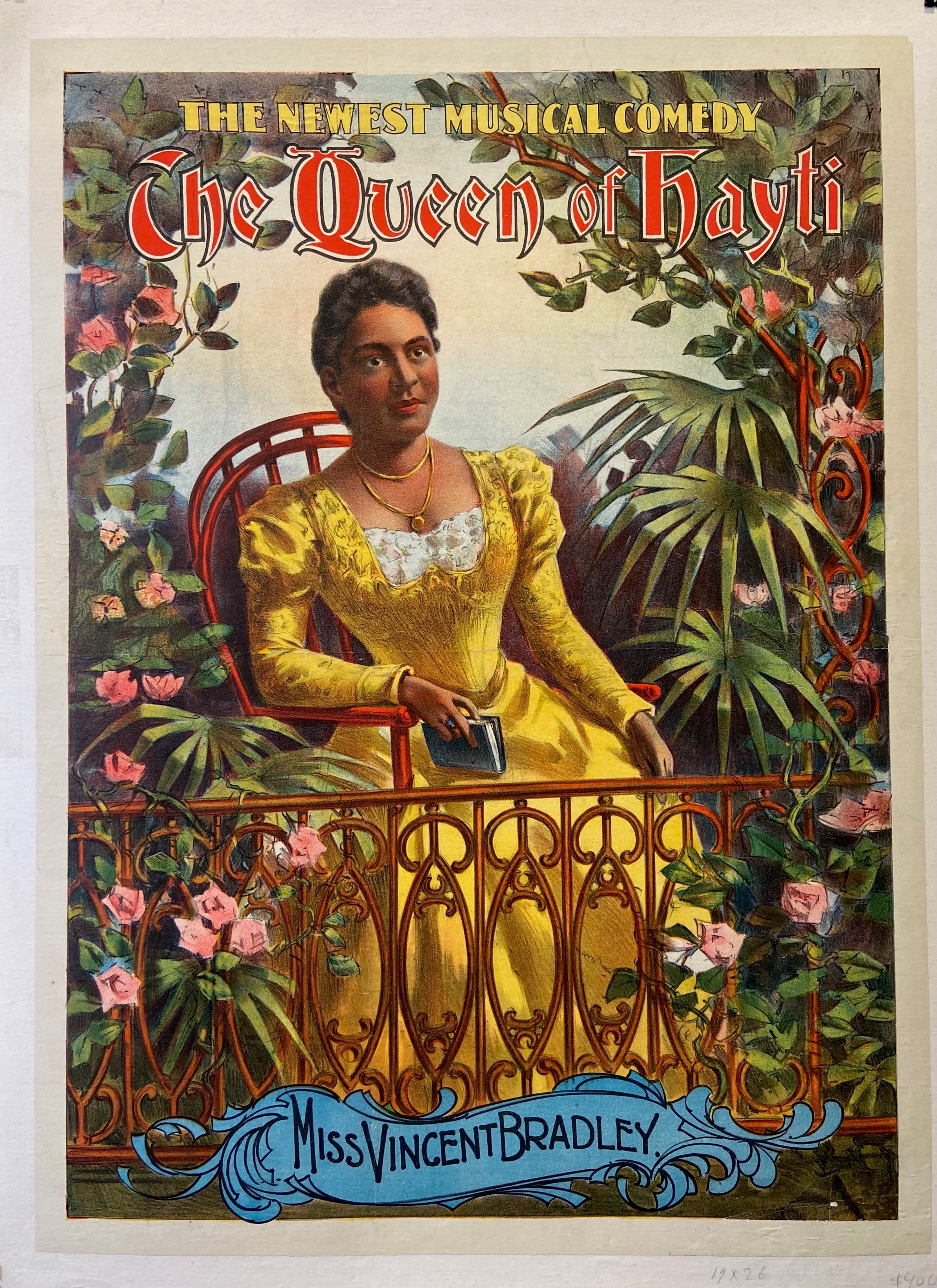 Poster of the Queen of Haiti in a yellow dress