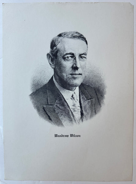 Offers Art Print Woodrow Wilson Portrait Poster E.G. Renesch Chicago 20x16 Antique 1918