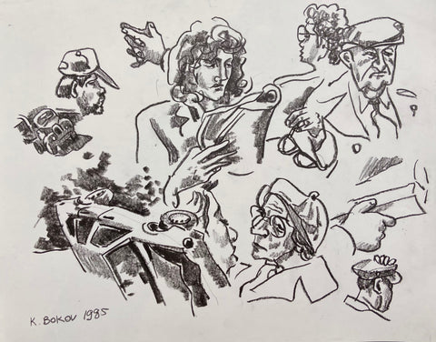 Link to Faces and Cars Konstantin Bokov Charcoal DrawingU.S.A, 1985 Product