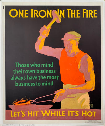 Link to One Iron In the Fire Mather Poster ✓Mather Poster, 1929 Product