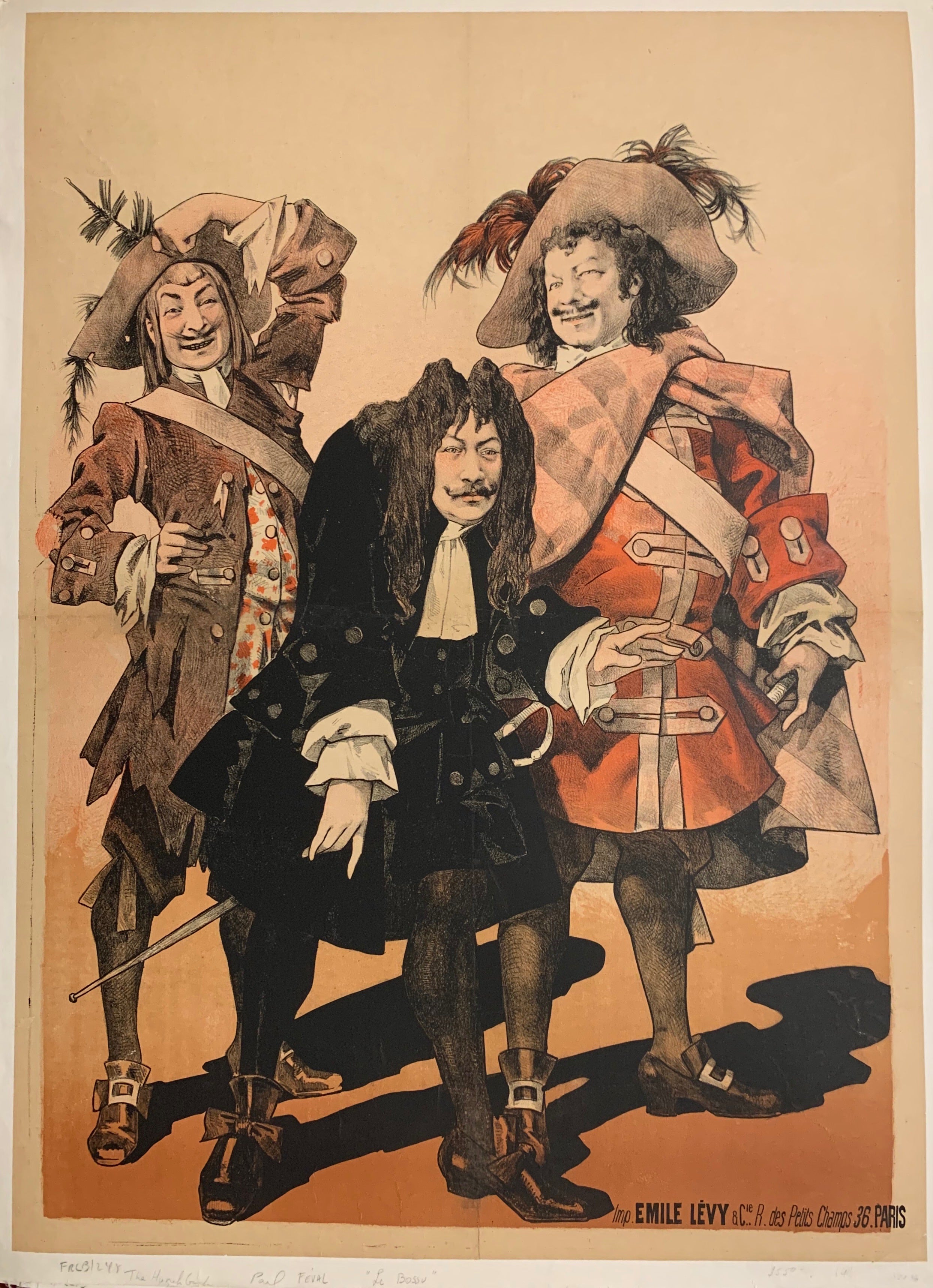 Turn of the Century poster of one hunchback and two soldiers