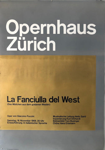 Link to  Opernhaus Zürich "La Fanciulla del West"Switzerland, 1968  Product