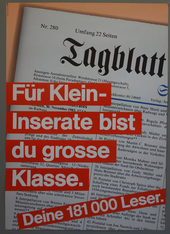 Link to  Für Kleininserate bist du grosse KlasseSwitzerland, 1983  Product