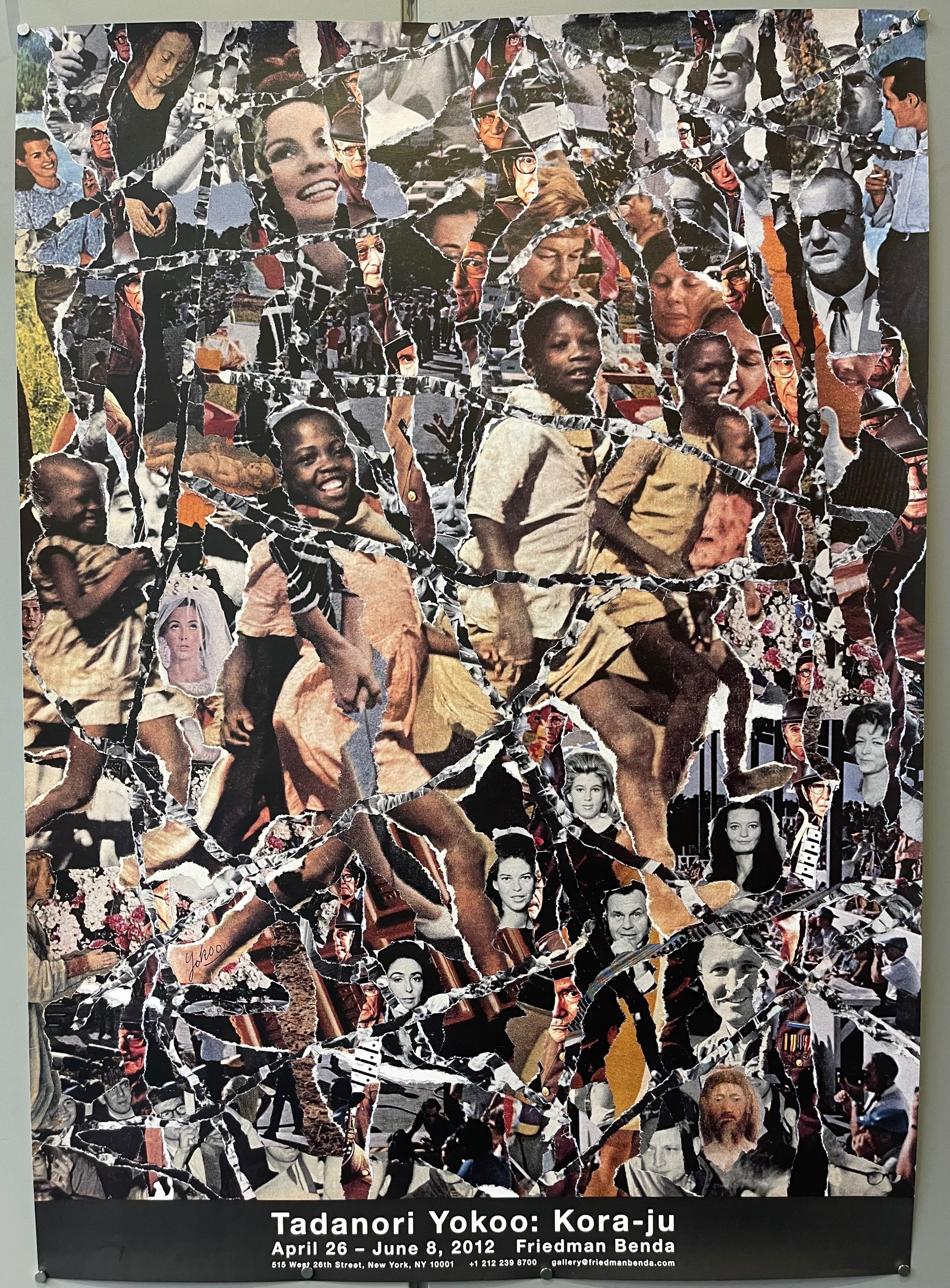 41x29 poster promoting 2012 exhibit on japanese graphic artist tadanori yokoo featuring art by yokoo above exhibit information