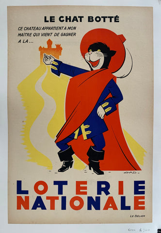 Link to  Loterie Nationale Le Chat Botté PosterFrance, c. 1954  Product