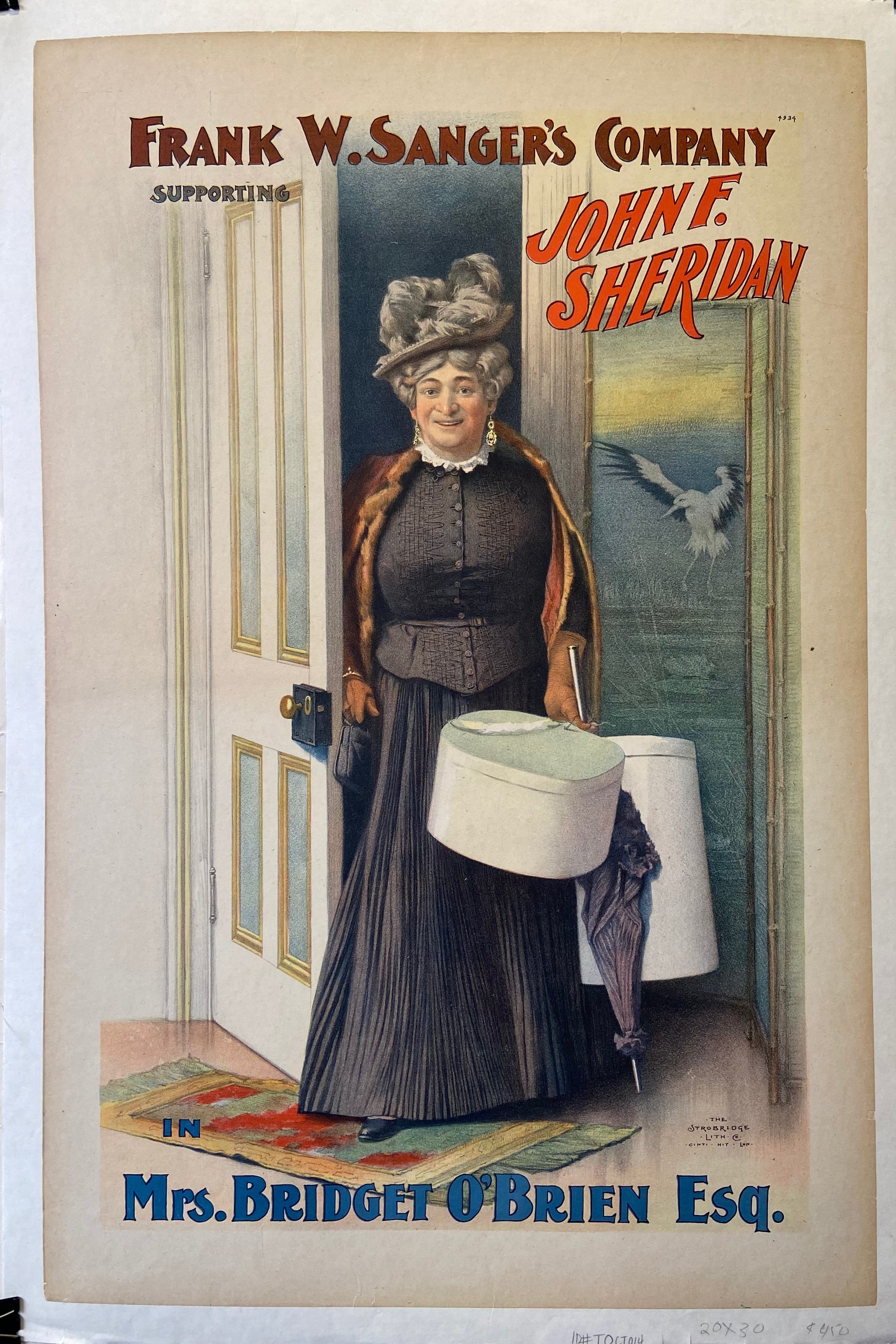 Poster of an old lady entering a room