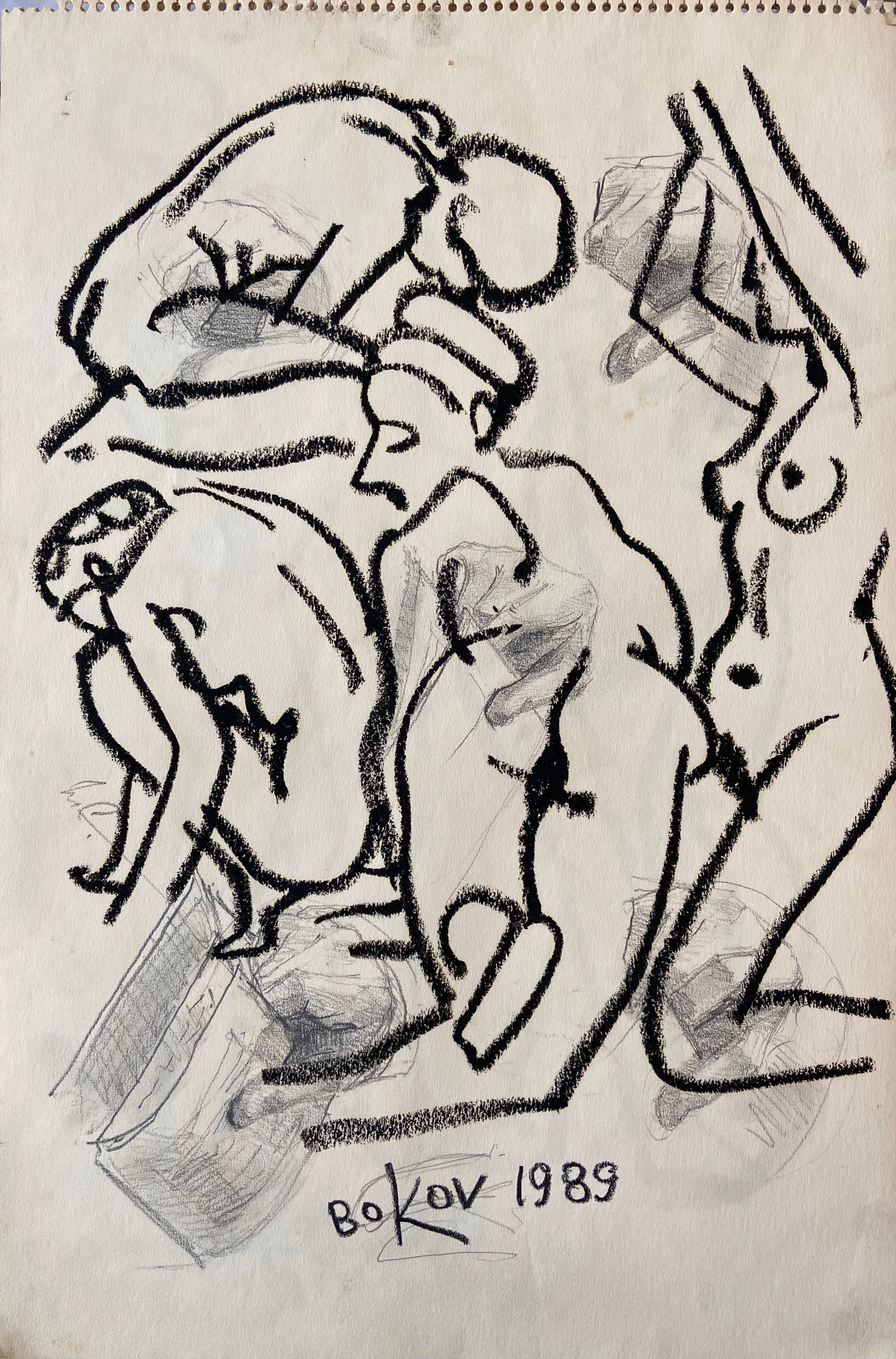 Four female nudes sketch