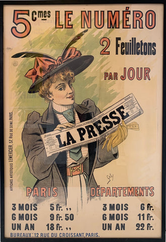 Link to 5 cmes Le Numero 2 Feuilletons par Jour "La Presse"France, C. 1895 Product
