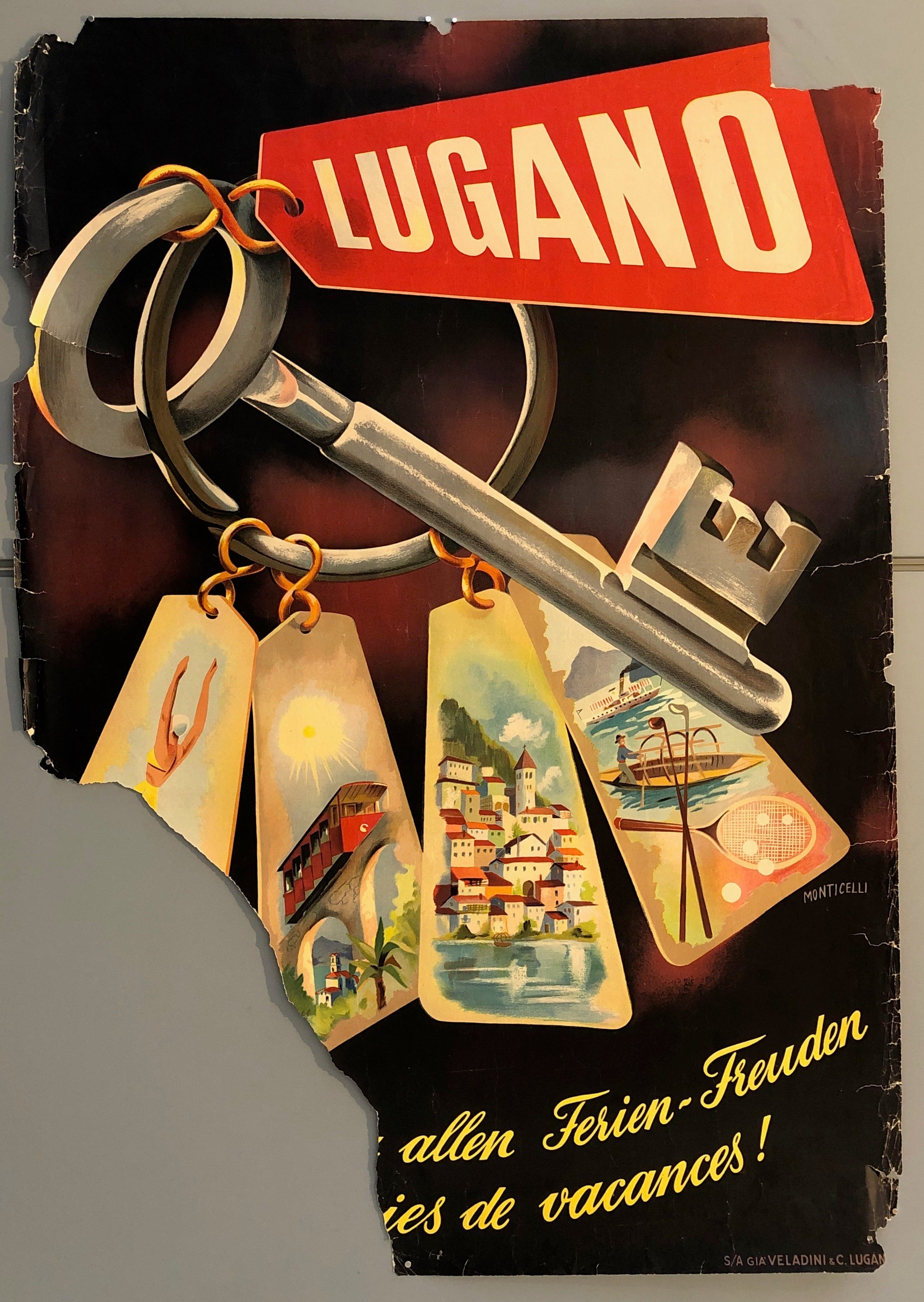 Poster of a large key and keychain