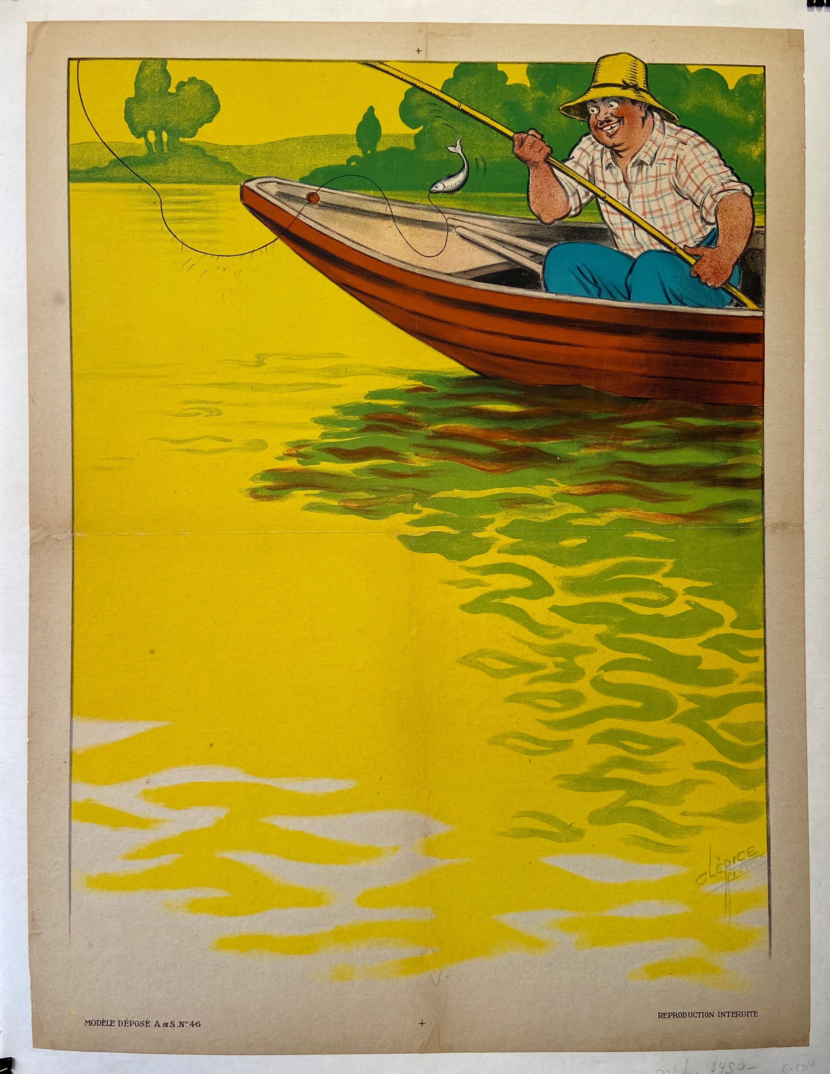 Fishing in a Yellow Pond Print – Poster Museum