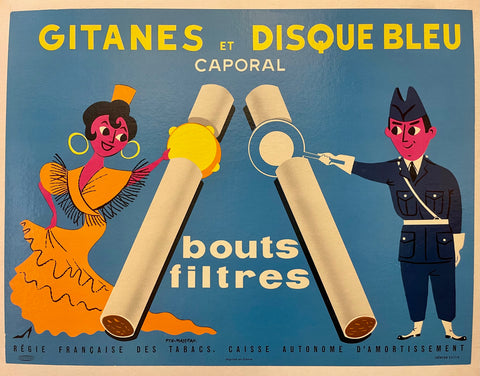 GITANES BLEU FILTRE CIGARETTES 1962 UN QUELQUE CHOSE QUE LES AUTRES FRENCH  AD