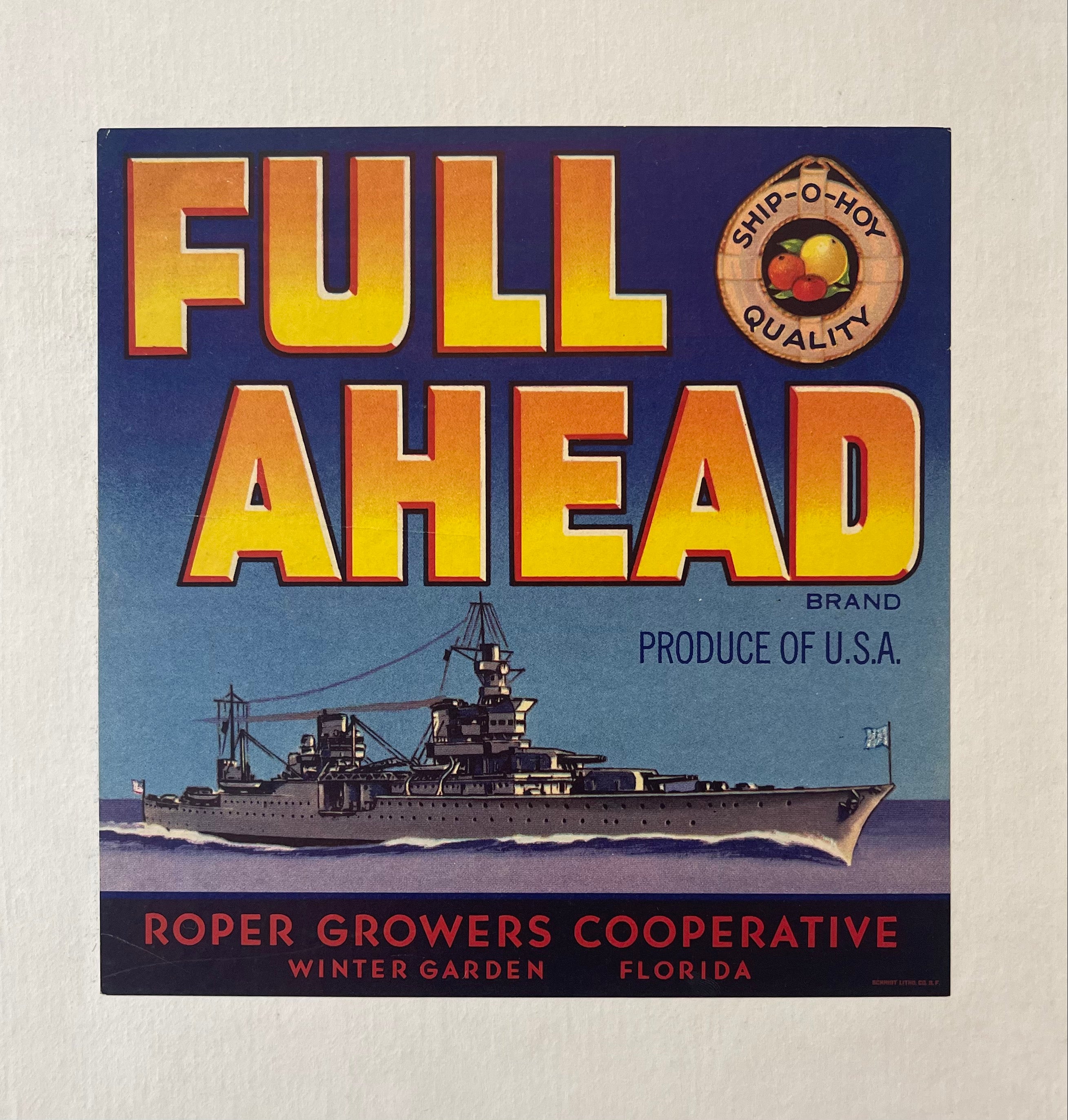 Full Ahead Label
