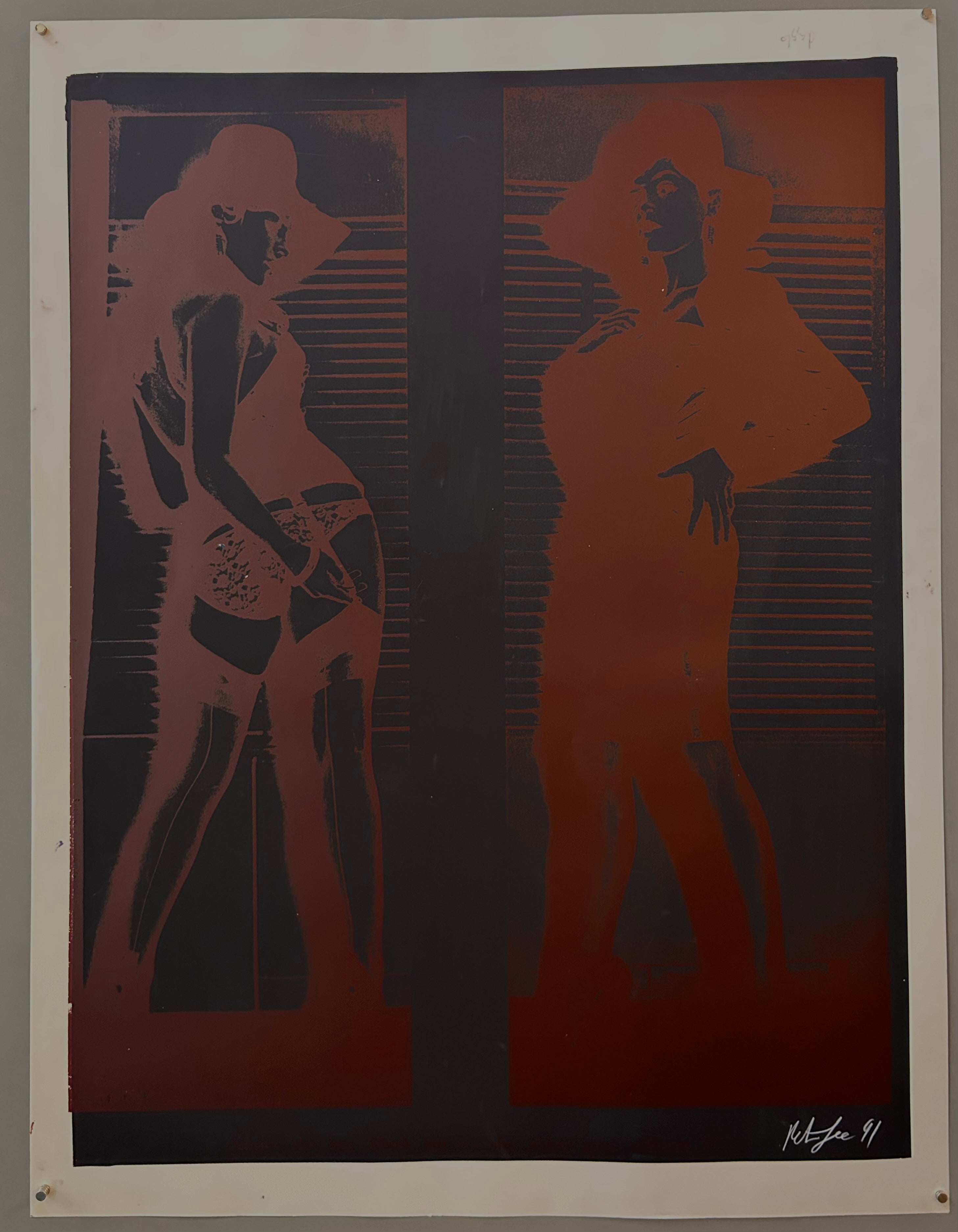 A mix of pop art-style images lay over each other in many neon colors.