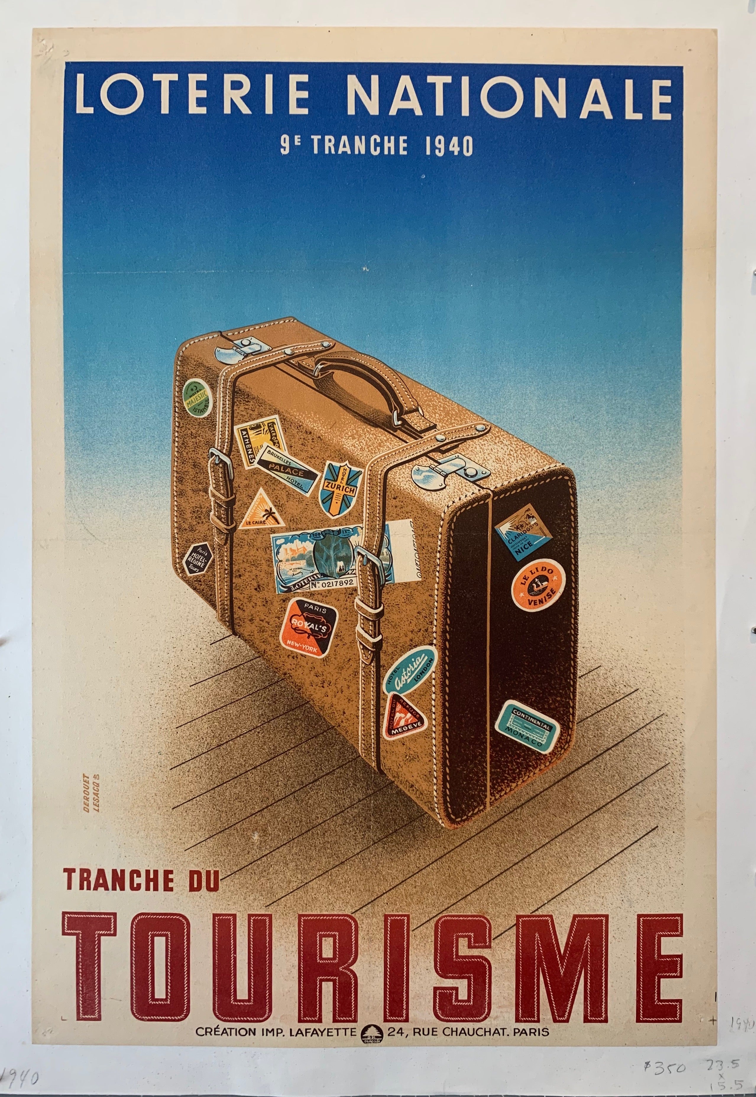 Loterie Nationale Tranche du Tourisme Poster