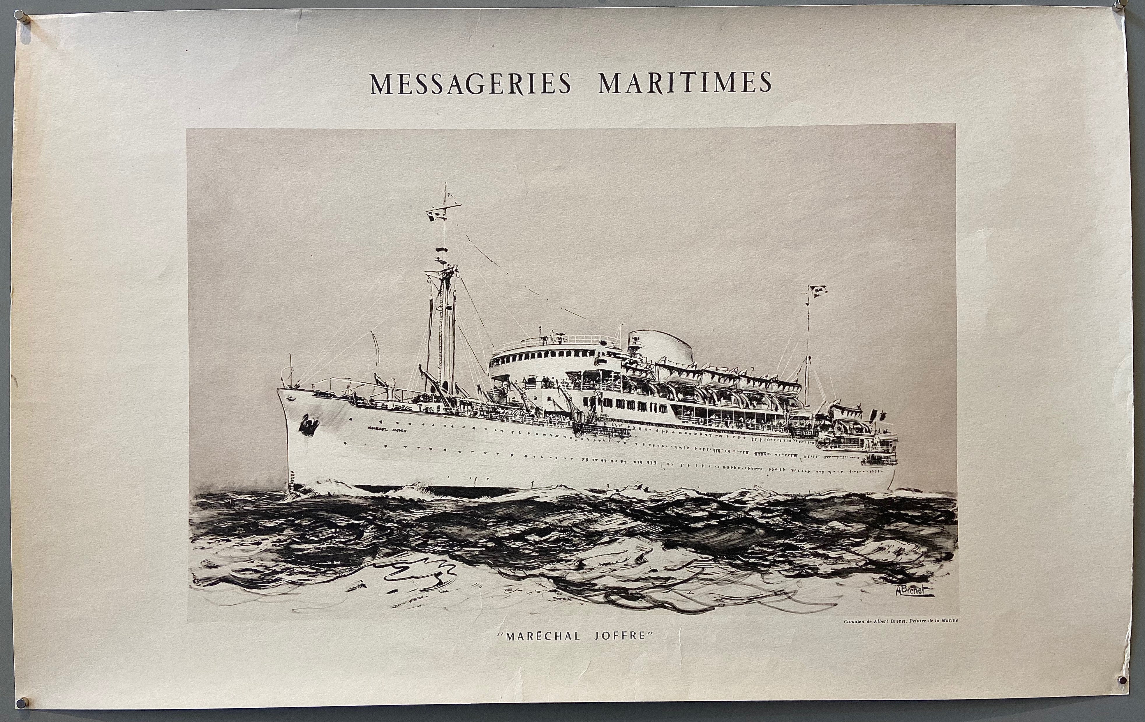 Poster of a boat in black and white