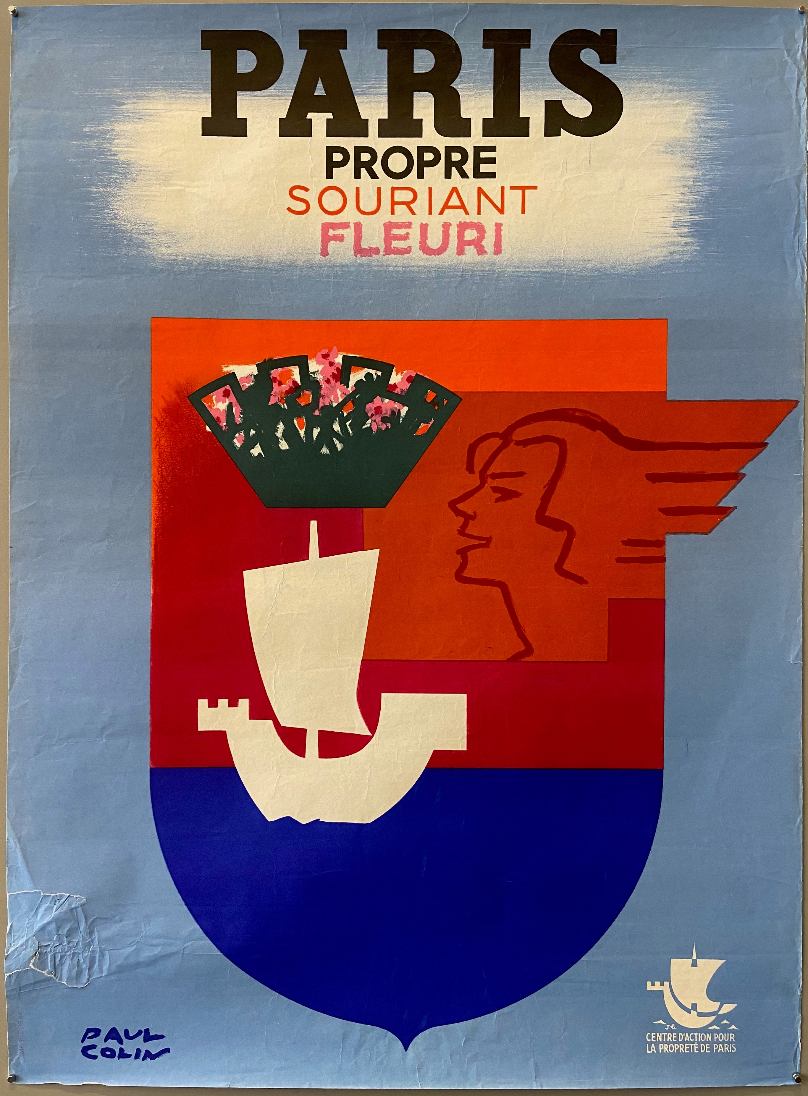 Poster with a woman's profile and boat