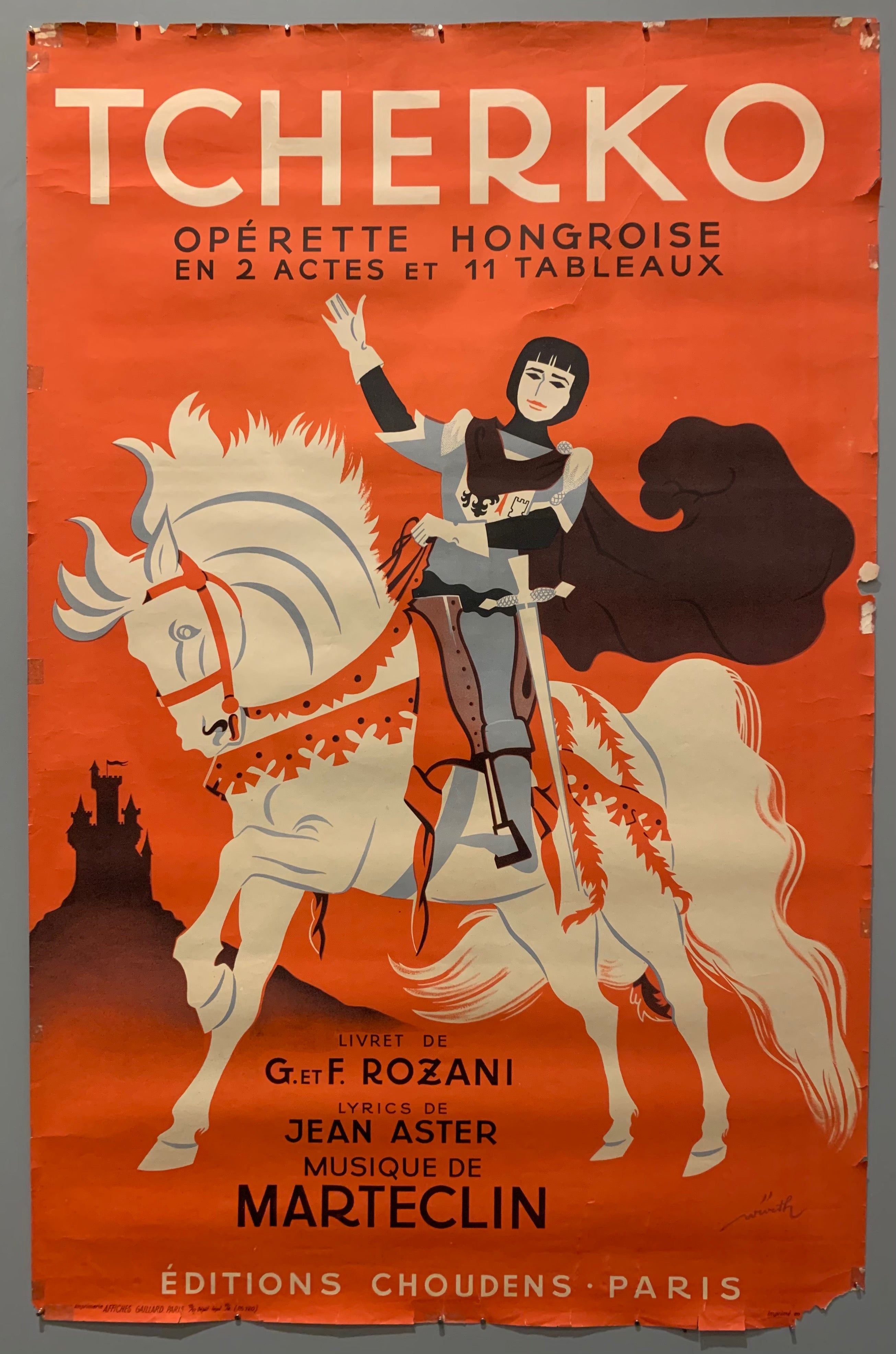 Poster of a knight on a white horse