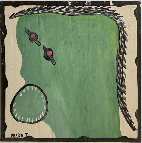 Link to Green and Black Self Portrait Mose Tolliver PaintingU.S.A., c. 1995 Product
