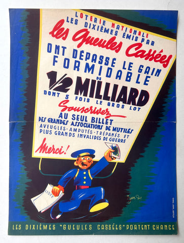 Link to Les Gueules Cassées Loterie Nationale PosterFrance, c. 1950s Product