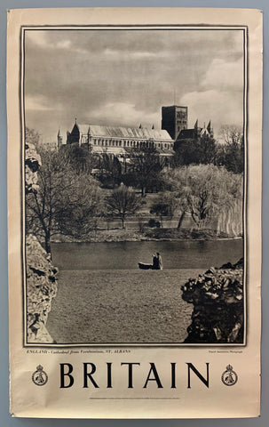 Link to Cathedral From Verulamium St. Albans PosterEngland, c. 1950 Product